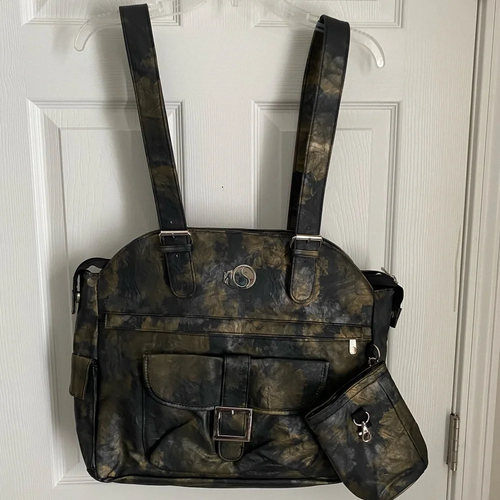Whak Sak Ultimate Tennis Tote Dark‎ Peacock Green/Black/Antique Gold Detail